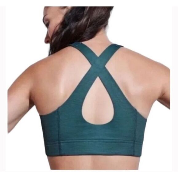 Outdoor Voices Tech Sweat Criss Cross Key Hole Sports Bra Green Size Small - Picture 6 of 11